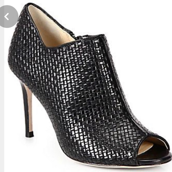 Cole Haan Annabel Woven Leather Open-Toe Boots - Picture 1 of 3